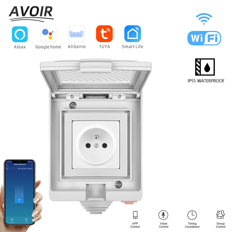 Outdoor Power Outlet With Remote Control - Avoir Tuya Smart Power Socket FR