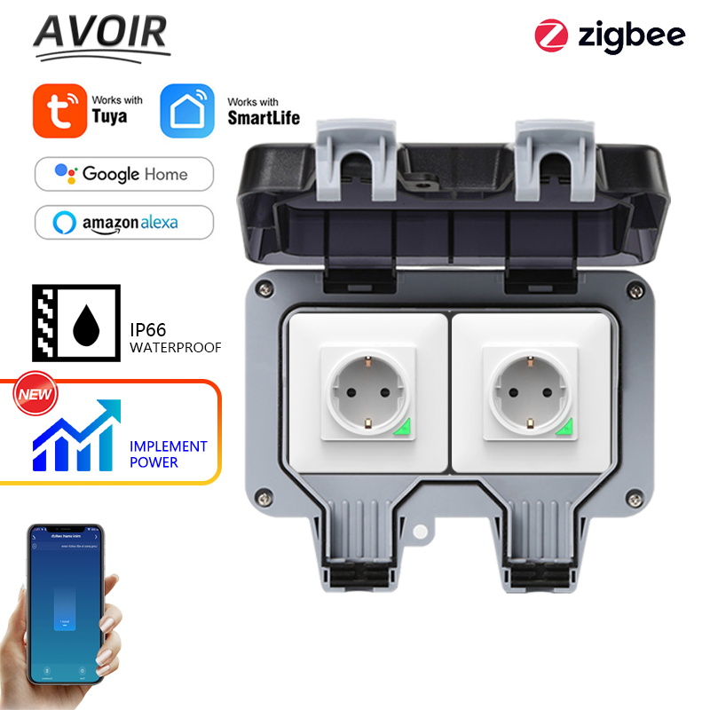 Outdoor Power Outlet With Remote Control - Avoir Tuya Zigbee Prese elettriche IP66