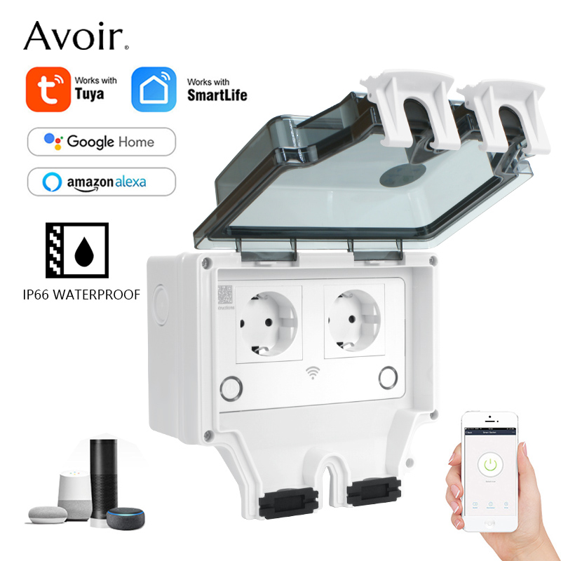 Outdoor Power Outlet With Remote Control - Avoir Tuya Prese elettriche impermeabili IP66