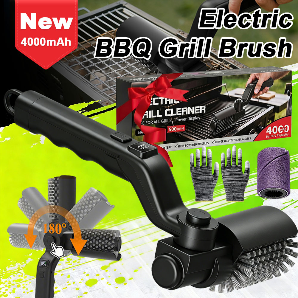 Outdoor Power Brush - Spazzola Elettrica per Pulizia Barbecue, Ricaricabile